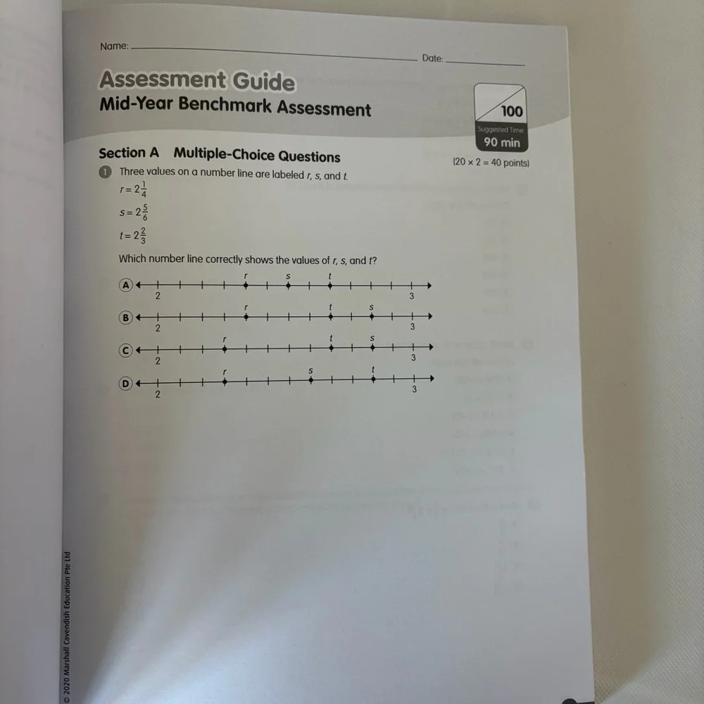Math in Focus Singapore Math Course 1A 1B Extra Practice Homework Teacher Assess